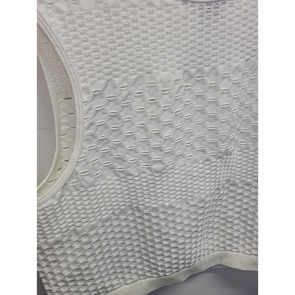 Soho Apparel White Textured‎ Cropped Top Shirt 1x/2x